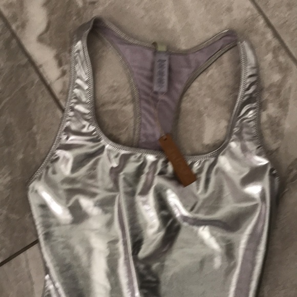 NEW - SKIMS Metallic Swim Cycle Jumpsuits | S - Picture 4 of 13